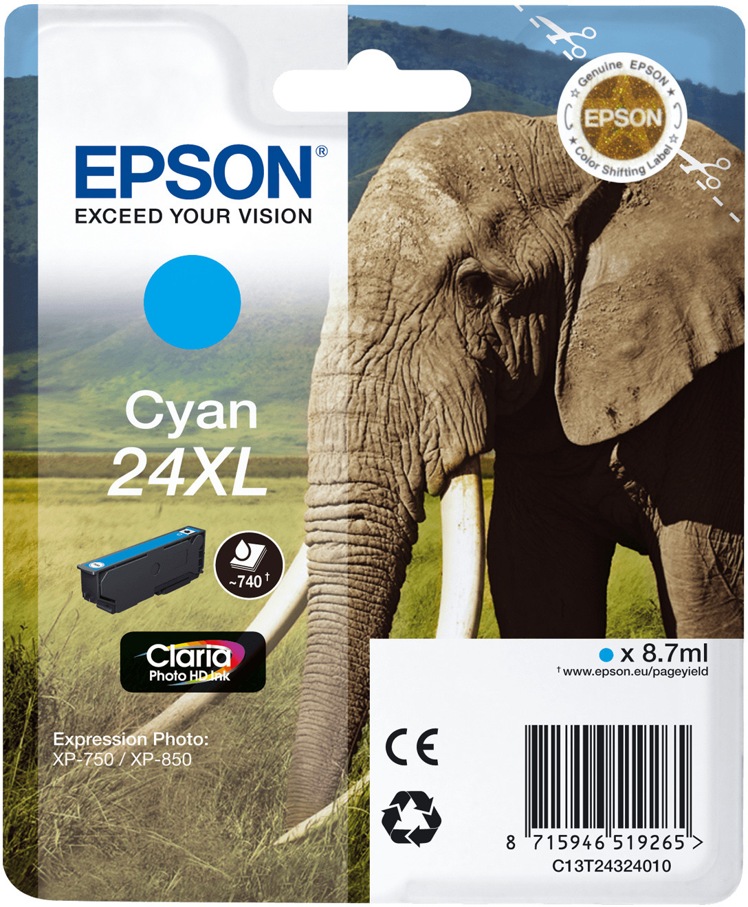 Tusz Epson C13T24324012 oryginał 24XL 8,7 ml niebieski