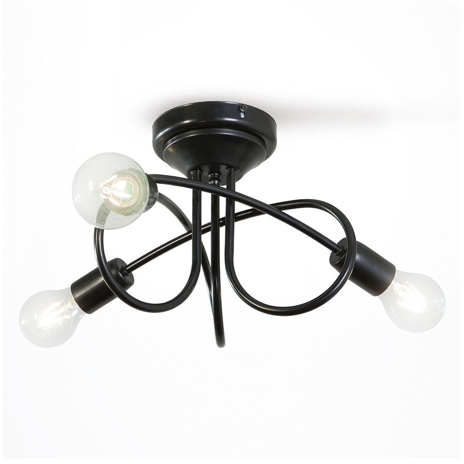 Light4home Żyrandol natynkowy STYLE 3xE27/60W/230V czarny