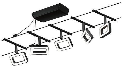 Paulmann Corduo System linkowy DC Frame 5x4,8W Cz mat Chrom 230V/12V DC 60VA twszt 3000K PL94485) PL94485