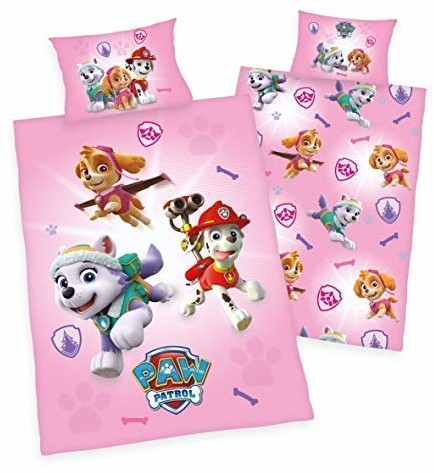Herding Baby pościel różowa/różowa Paw Patrol Chase Rubble Marshall 100 x 135 Wow - All-In-One-Outlet-24 -