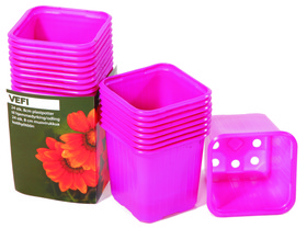 Vefi RÓŻOWE DONICZKI KWADRATOWE 8 CM 20 SZT W OPAK zakupy dla domu i biura! 800563