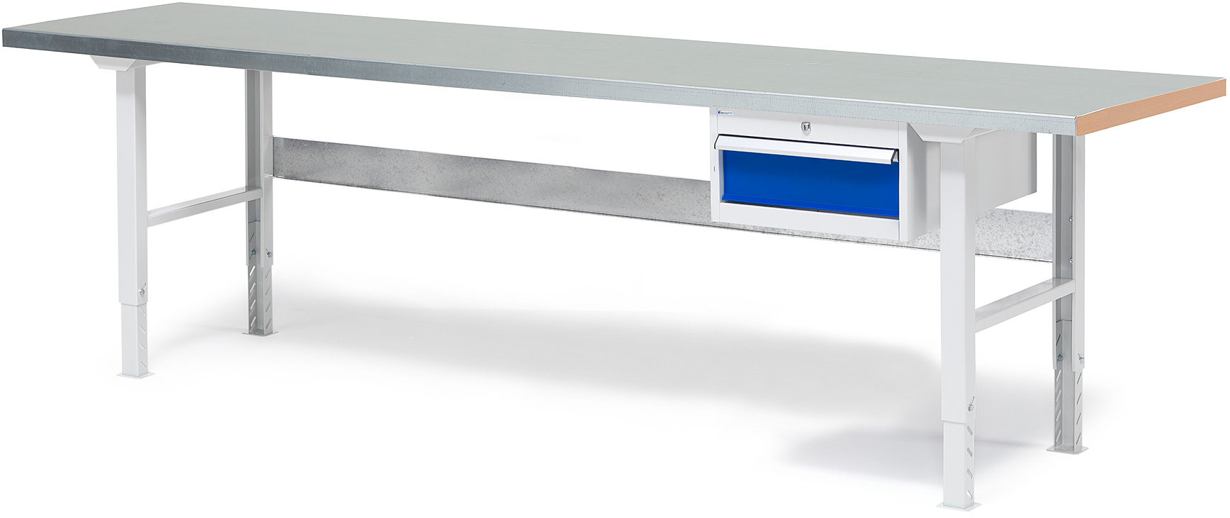 AJ Produkty Stół warsztatowy Blat o warstwie stalowej, 800x750x2500mm