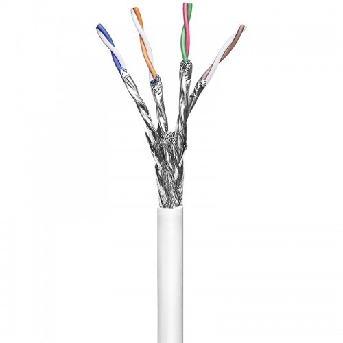 Warsztatowski Skrętka CAT6 S/FTP 4x2xAWG27/7 (2xEkran) Wh. 305m CAT6CASFTPW277305