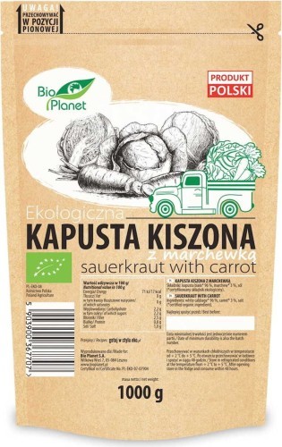 Bio Planet CHŁODNICZE KAPUSTA KISZONA Z MARCHEWKĄ BIO 1 kg (DOYPACK) - 5903900367707
