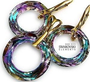 Arande Swarovski Komplet Złote Srebro Certyfikat Vitrail 2161614906