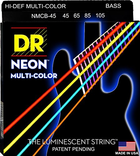 DR Neon Multi Color saiter Bass strun Strings 4, 045  105 MCB-45