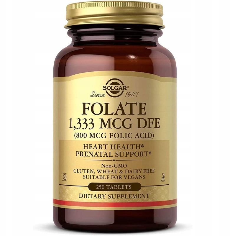 Solgar Folate 1333MCG 800MCG Folic Acid 250T B9