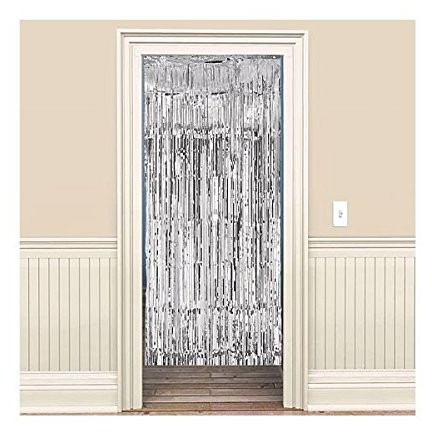 Amscan International ltd Zasłona sznurkowa metaliczne Srebrny, 240x92 cm 24200.18