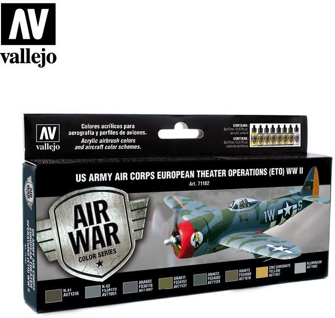 Vallejo Zestaw Air War 8 farb - US Army Air Corps European Theater Op. (ETO) WWII Vallejo 71182