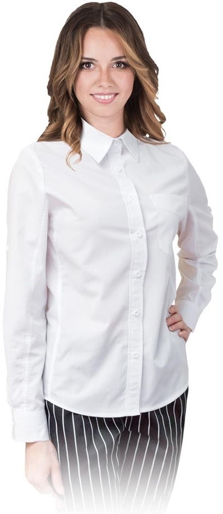 Reis FESTIVO-L - koszula damska długi rękaw, kołnierzyk, zapinana na guziki, 65% poliester, 35% bawełna, 110 g/m - S-2XL.