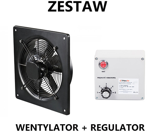 NeoAir Wentylator przemysłowy wyciągowy - YWF-4E-300B-92/35-B Wentylator wyciągowy 300mm