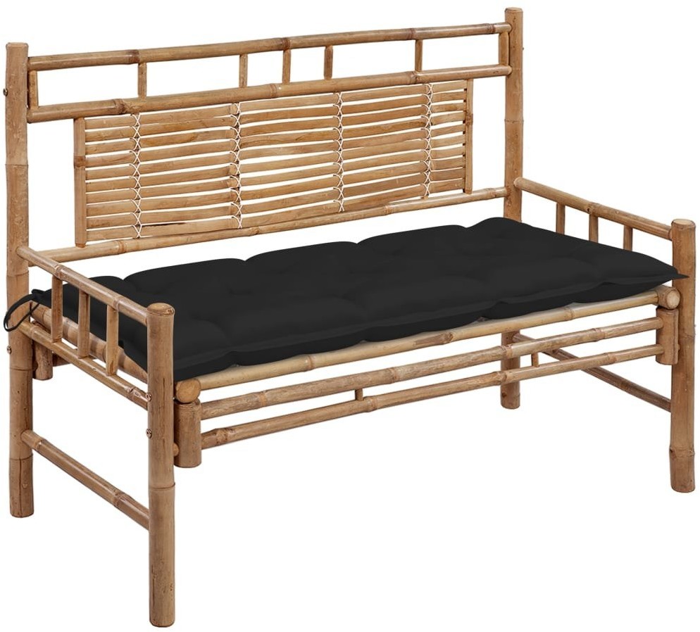 vidaXL Ławka ogrodowa z poduszką, 120 cm, bambusowa 3063898
