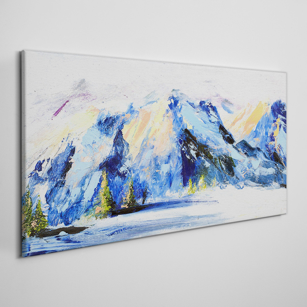 PL Coloray Obraz na Płótnie zima śnieg góry przyroda 100x50cm