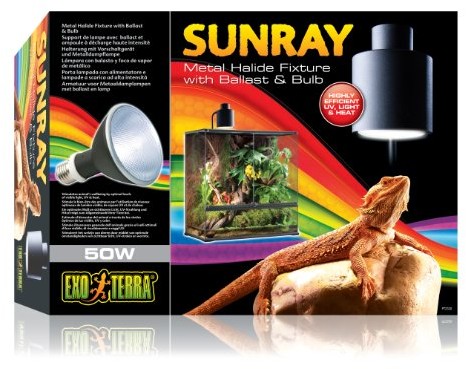 Exo Terra Sunray uchwyt lampy ze statecznikiem i z parą metalu lampa 50 W