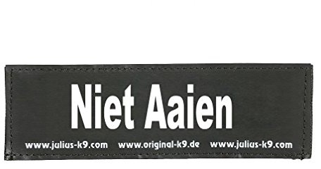 Julius-K9 162lr-K 39211 napis na rzep, niet aaien, mały, czarny