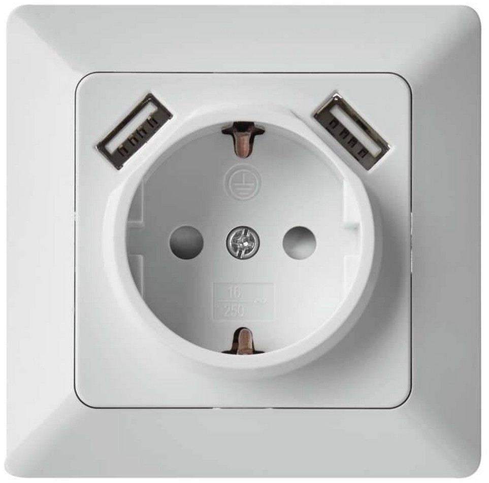 Emos Gniazdko domowe z USB SCHUKO 250V/16A