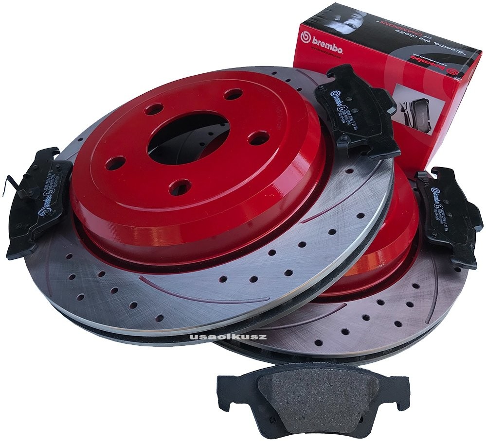 BREMBO ATM Tylne klocki WIERCONE wentylowane tarcze hamulcowe 330mm RED Dodge Durango 2011 2537S+P37016