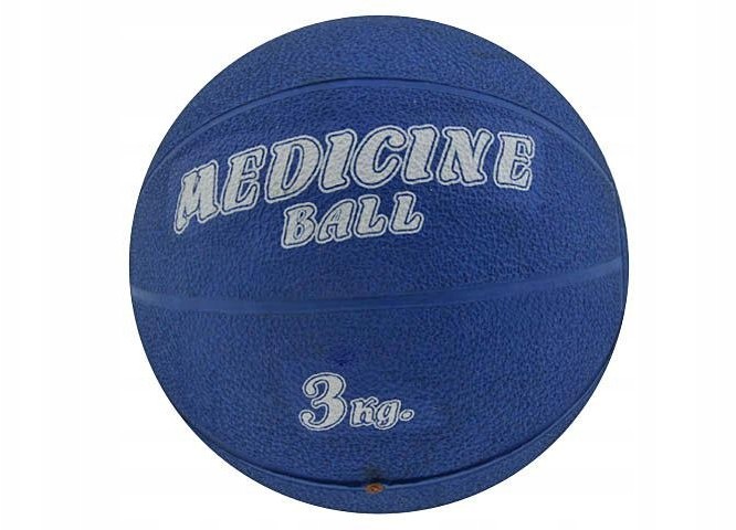 Piłka lekarska gumowa 3 kg Niebieski