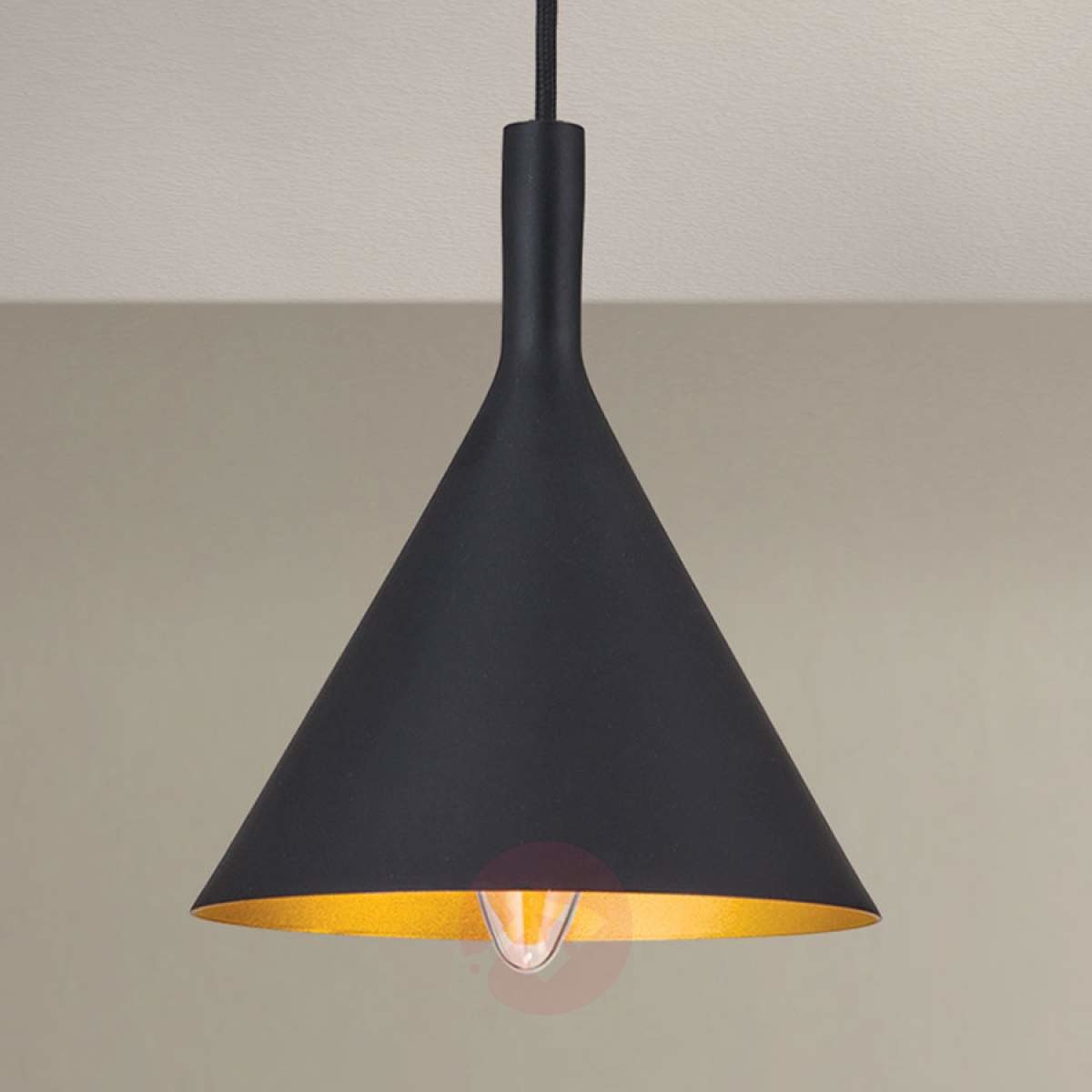 Orion Stożkowata lampa wisząca Gunda, czarno-złota