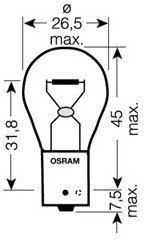 OSRAM Żarówka, lampa kierunkowskazu 7507-02B