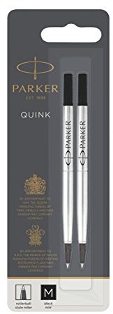 Parker ink refill Roller o delikatnej pióro  czarny (2 sztuk) 1950325