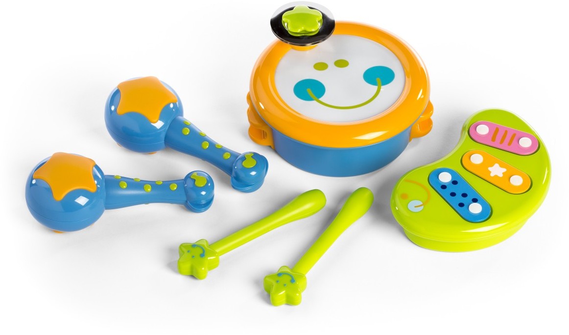 Miniland zabawki edukacyjne Moja pierwsza orkiestra zestaw zabawek muzycznych 4 elementy MLZ97284