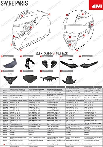 Givi wyściółka policzkowa do kasku integralnego HPS 40.5 X-Carbon, czarna, rozmiar 40 Z253463R