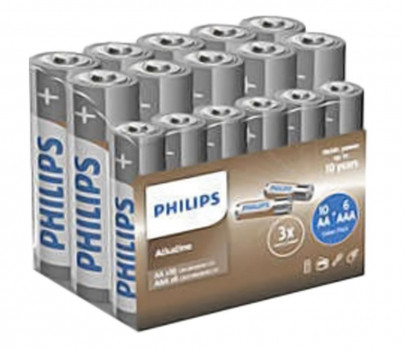 Philips Entry Alkaline 10x AA + 6x AAA