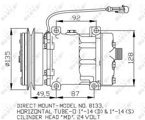 NRF SPRĘŻARKA KLIMATYZACJI 32876 UNIVERSAL 8133 32876
