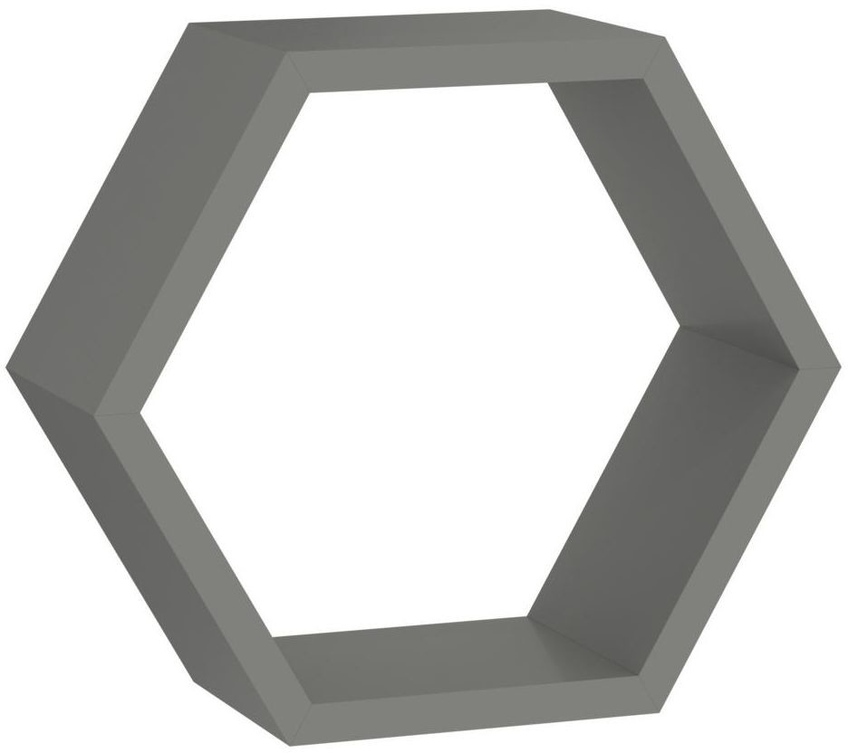 Velano Półka ścienna Heksagon szara 11.5x26x30 cm