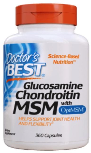 DOCTORS BEST Doctor's Best Glucosamine Chondroitin MSM z OptiMSM (Glukozamina z MSM) 360 kaps