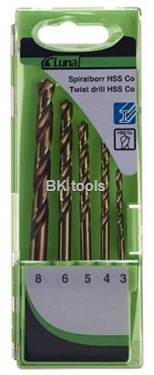LUNA ZESTAW WIERTEŁ KRĘTYCH KOBALTOWYCH 232150102