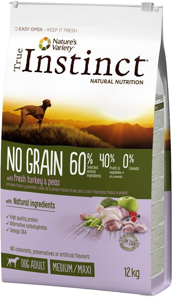 True Instinct Dog No Grain Turkey&Peas 12 kg
