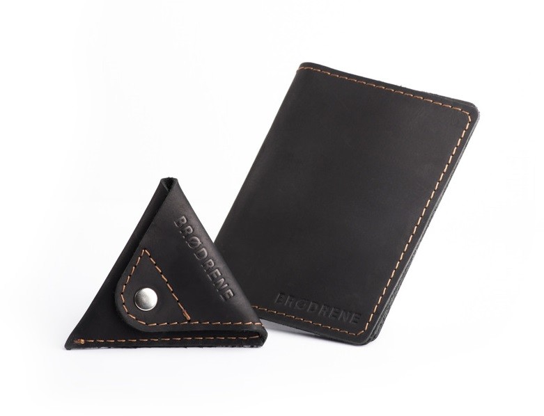 Brodrene Skórzany Cienki Portfel Slim Wallet Brodrene z Bilonówką SW01+CW SW01+CW01