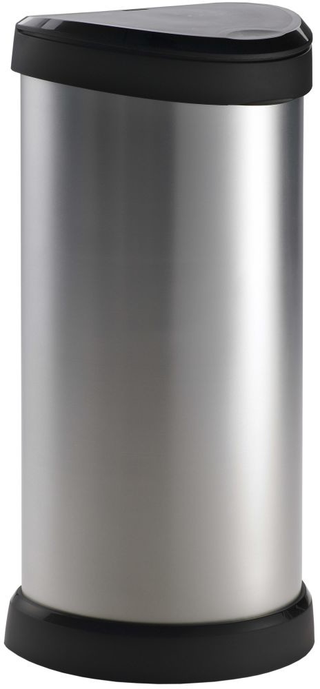 Curver Kosz na śmieci Deco, dotykowy, 40 L, srebrny, 02130-582-11 Keter