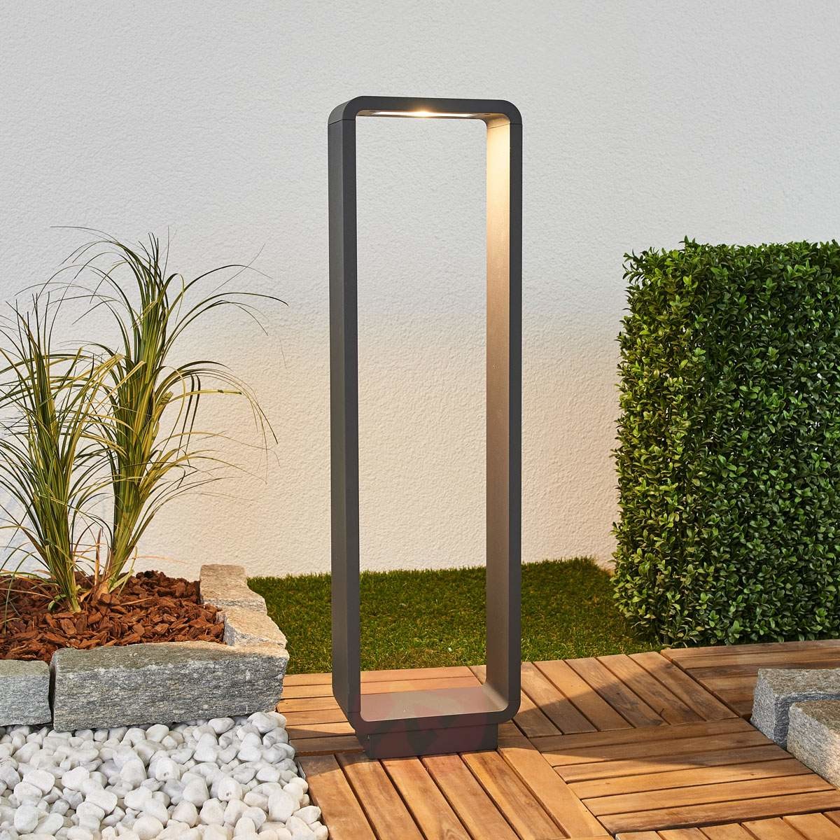 LAMPENWELT.COM Ninon, słupek ogrodowy LED, zaokrąglony