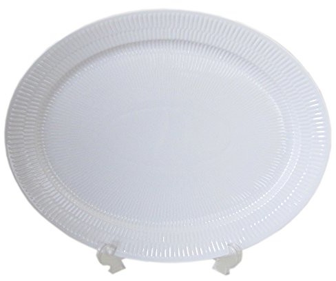 Royal Copenhagen rowkowane Biały talerz owalny 33 cm talerz do steków 2408633