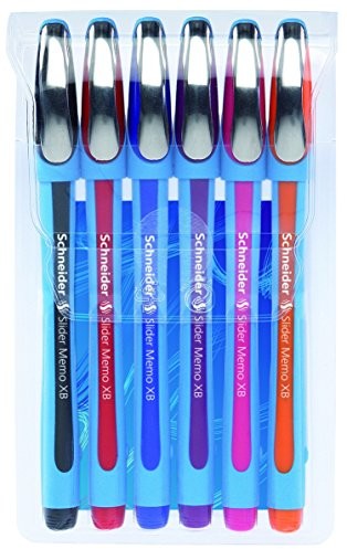 Schneider długopis Slider Memo XB etui 150296 zawartość 6, niebieski 1 - opakowanie 150296