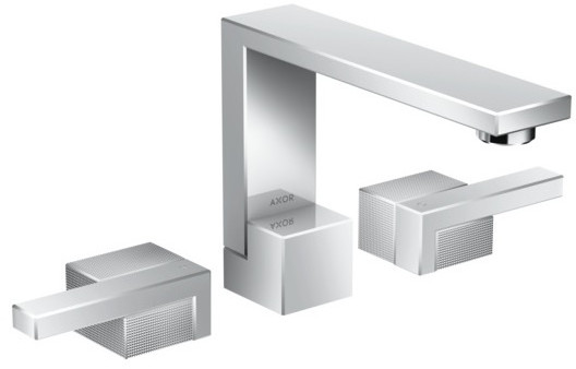 Hansgrohe Edge Dwuuchwytowa bateria wannowa stojąca z zestawem odpływowym typu push-open chrom 46051000