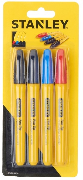 Stanley Marker Fine Tip mix x 4 STHT81391-0