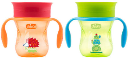 Chicco Kubek 360° do nauki samodzielnego picia 200 ml : Kolor - Pomarańczowy