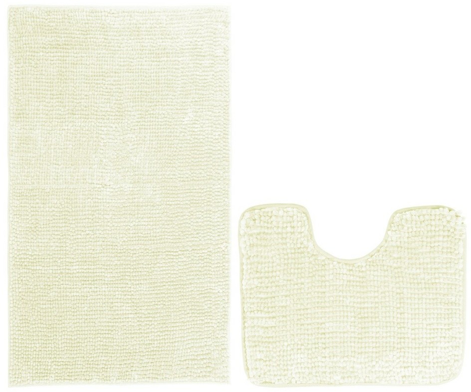 AmeliaHome Komplet dywaników łazienkowych Bati biały, 2 szt. 50 x 80 cm, 40 x 50 cm
