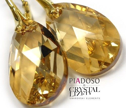 Swarovski kolczyki ZŁOTE SREBRO Certyfikat 22GS