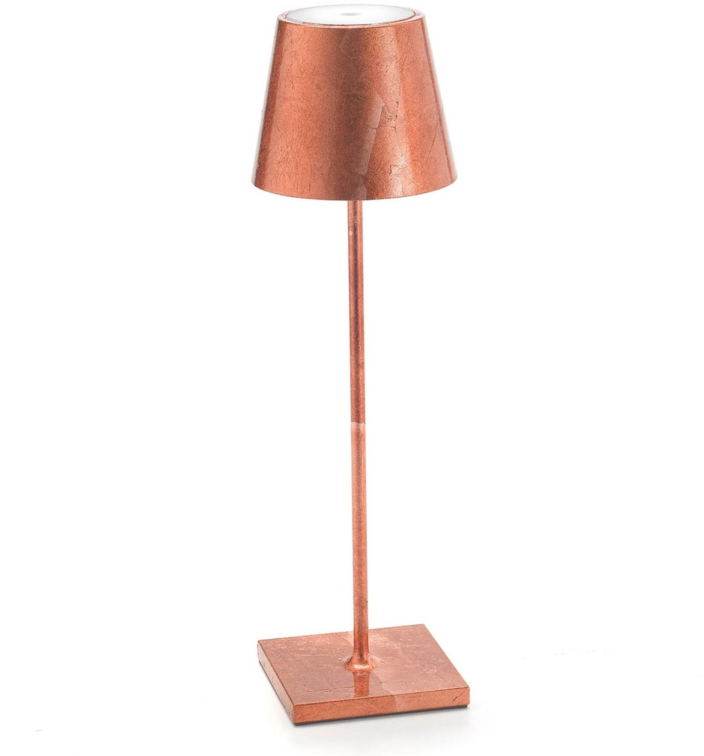 AILATI Lampa stołowa LED Poldina z dekorem, miedź