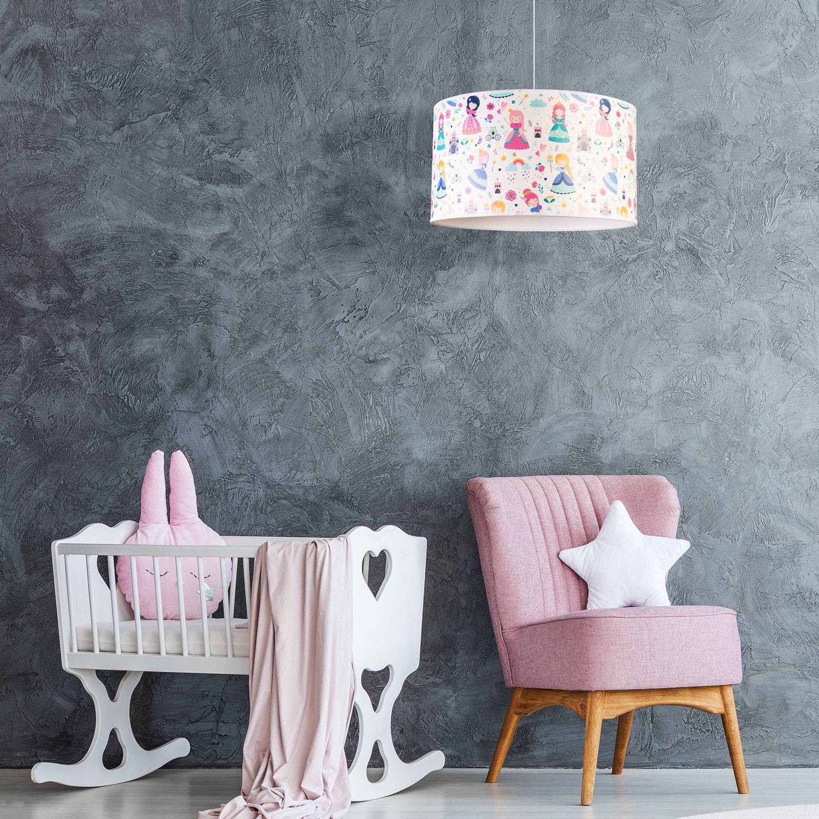 EULUNA Lampa wisząca Print M, kolorowe księżniczki