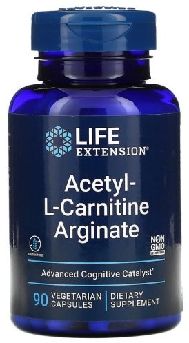 AcetylLCarnitine Arginate Arginian AcetyloLKarnityny 90 kapsułek Life Extension 737870197492