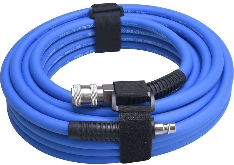 EXTOL PREMIUM Wąż pneumatyczny gumowy z szybkozłączkami, 1/2" 10m 8865149