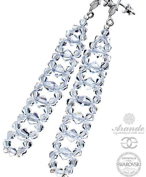 Swarovski Arande Piękne Kolczyki ślubne CRYSTAL SREBRO 700743