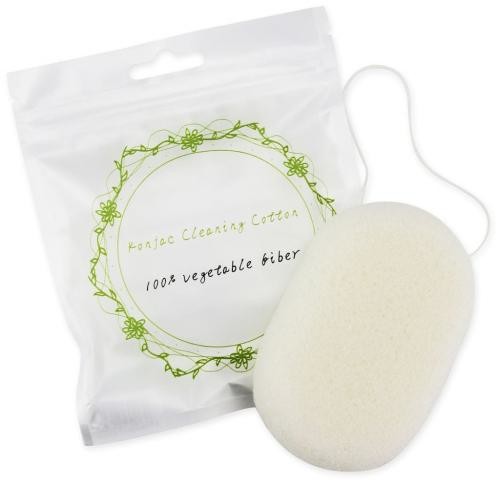 Gąbka konjac do oczyszczania twarzy elipsa biała Better than foods 000-5419-95802