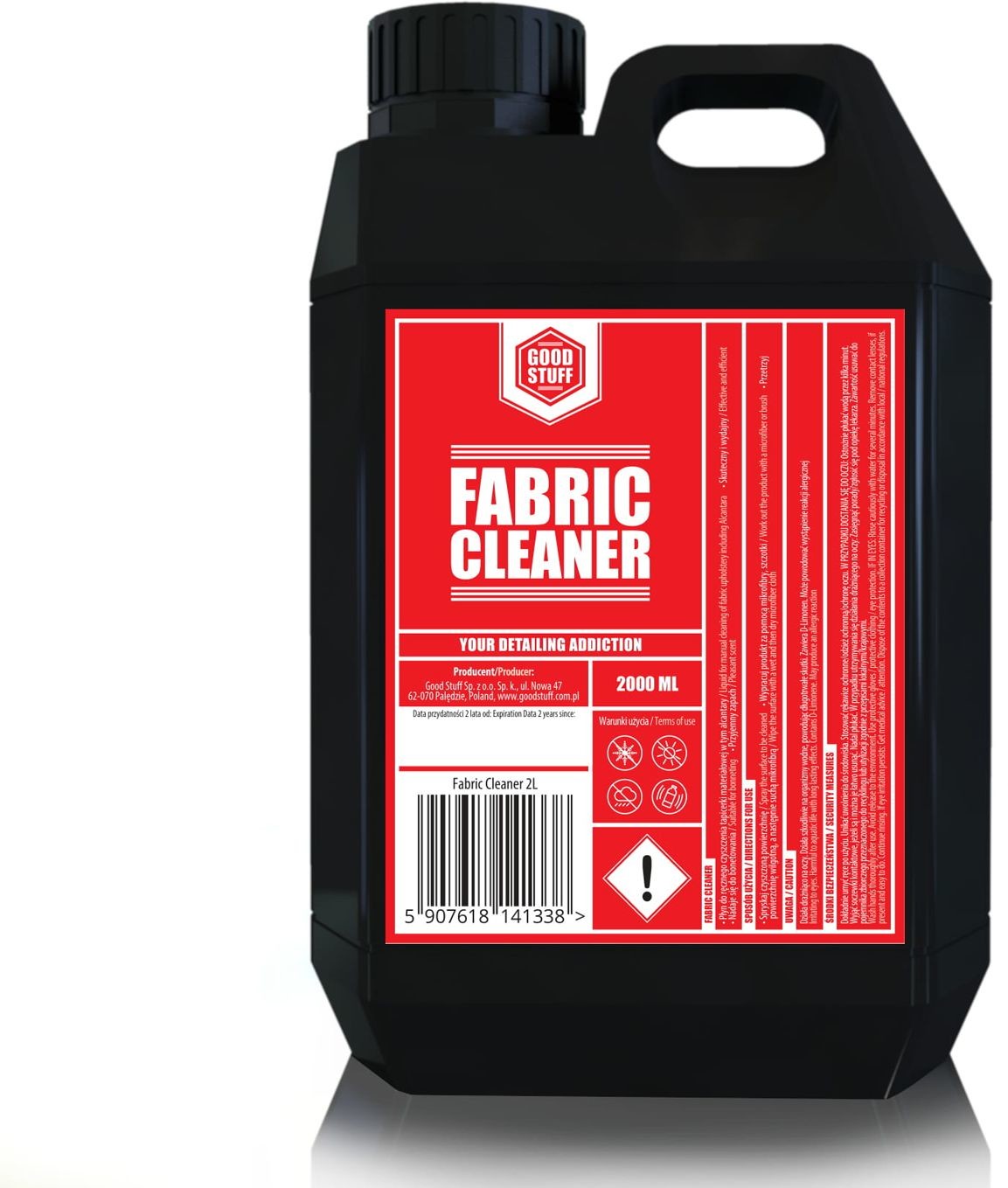 Good stuff Good Stuff Fabric Cleaner  produkt do czyszczenia podsufitki i tapicerki materiałowej, gotowy do użycia 2L 5907618141338